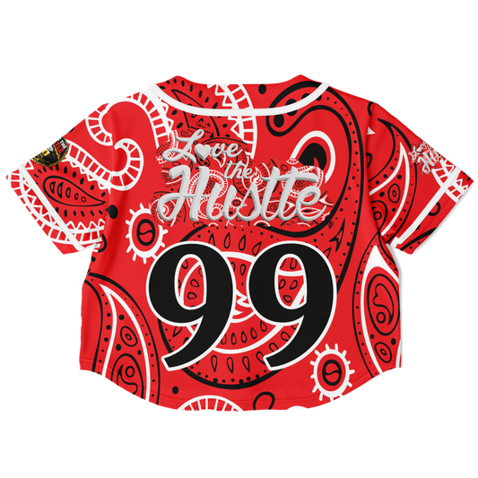 Love The Hustle® Cropped Baseball Jersey - Red Squad