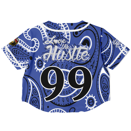 Love The Hustle® Cropped Baseball Jersey - Blue Squad