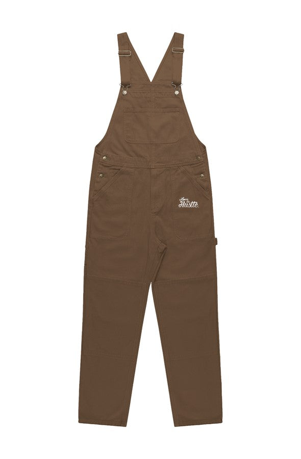 Love The Hustle 174 White Canvas Overalls
