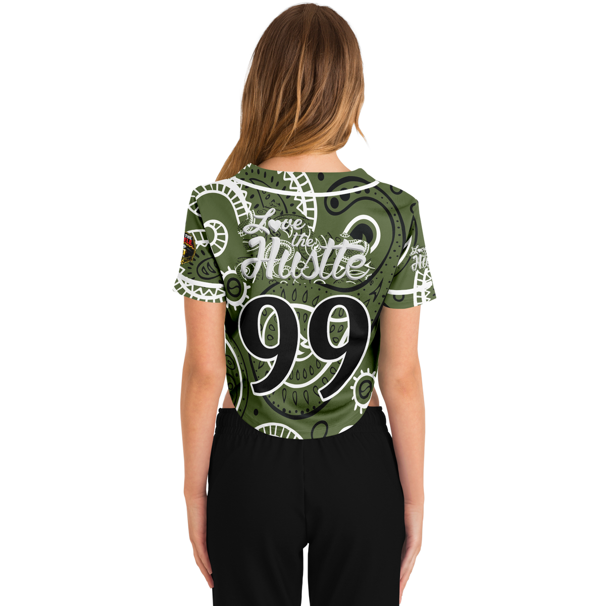 Love The Hustle® Cropped Baseball Jersey - Camo Squad