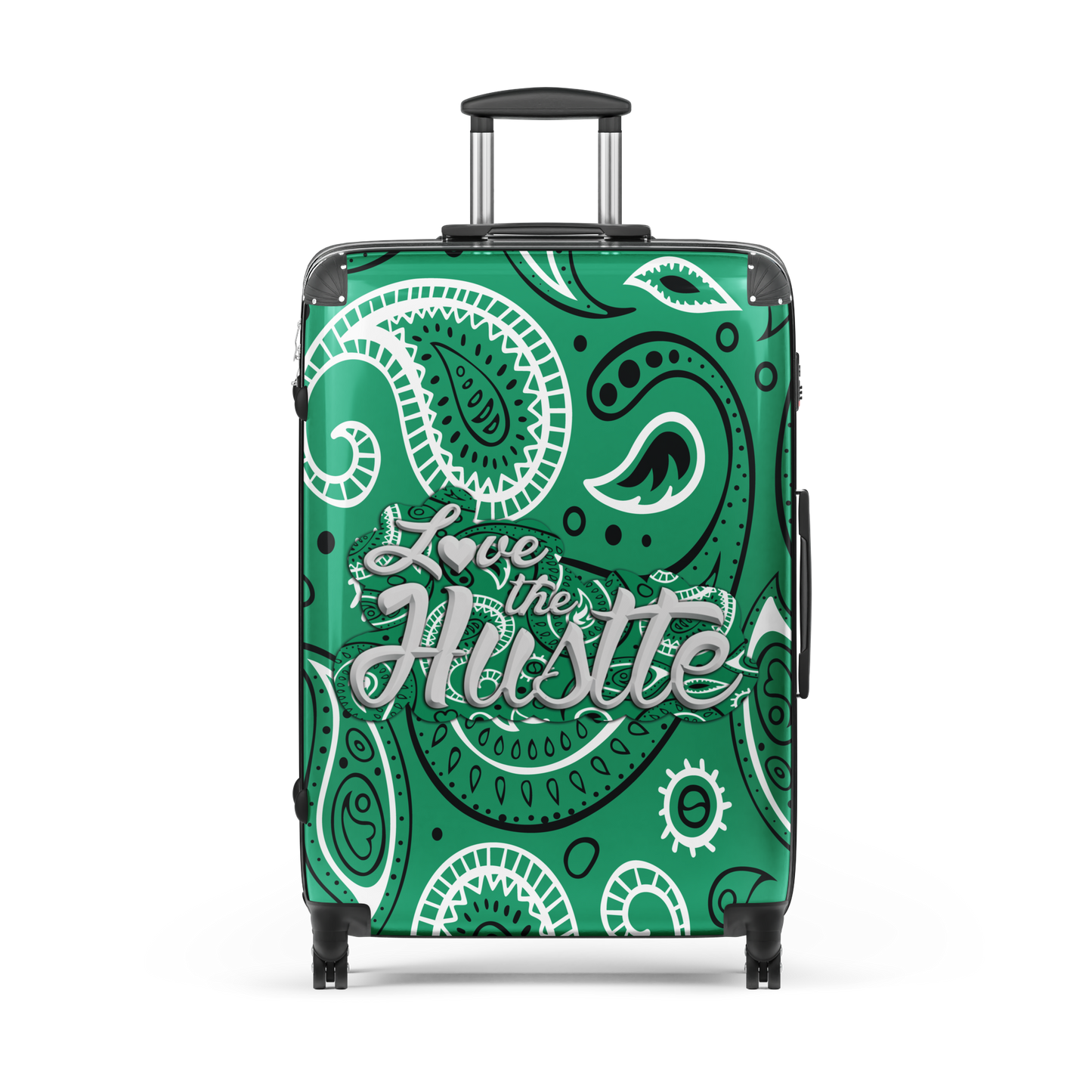 Colección de maletas rígidas grandes con diseño de bandana Love The Hustle