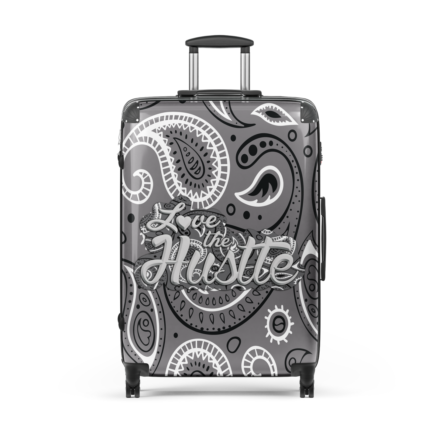 Colección de maletas rígidas grandes con diseño de bandana Love The Hustle