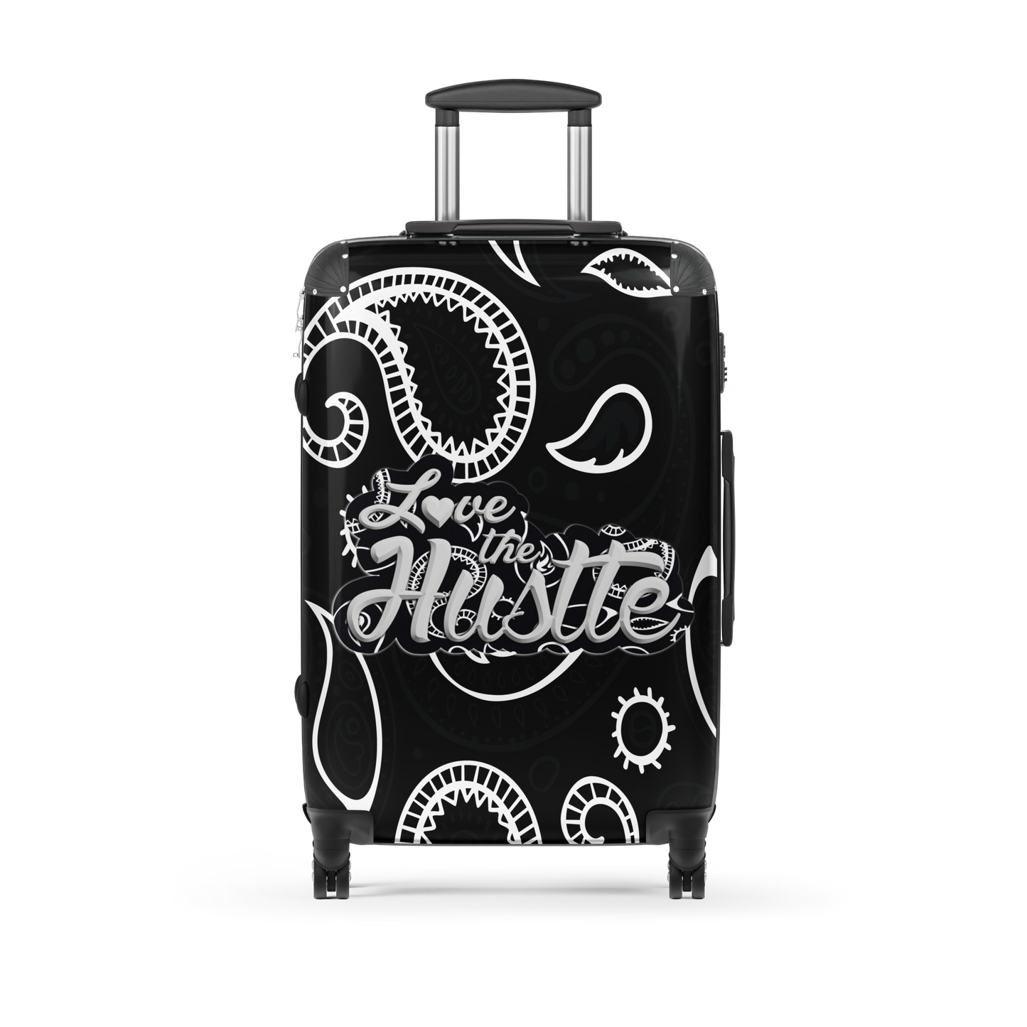 Maleta rígida mediana con diseño de bandana Love The Hustle