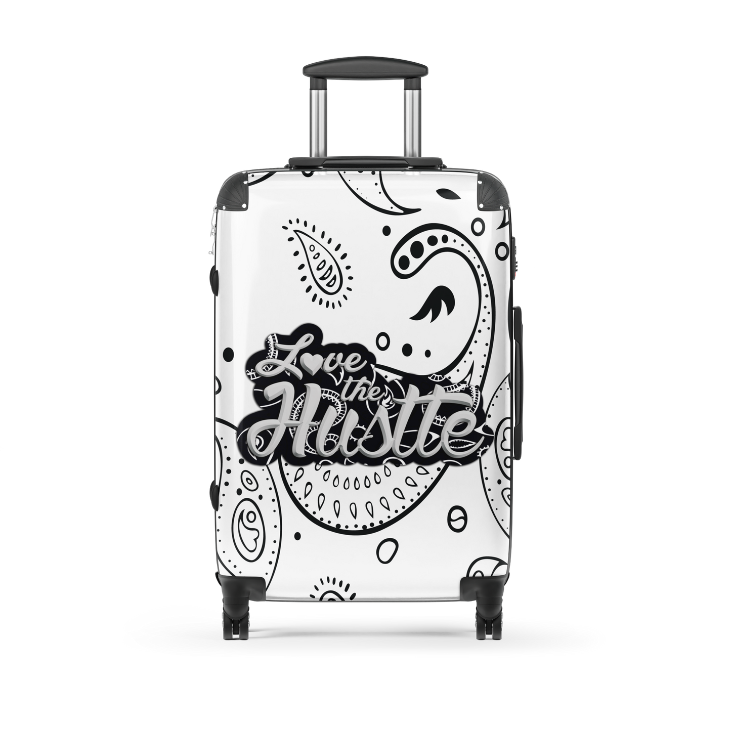 Maleta rígida mediana con diseño de bandana Love The Hustle