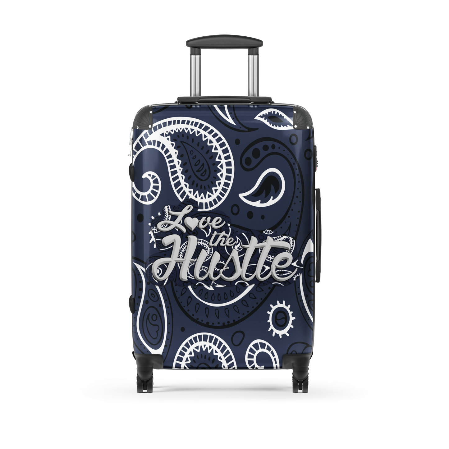 Maleta rígida mediana con diseño de bandana Love The Hustle