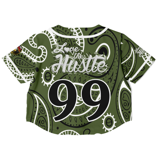 Love The Hustle® Cropped Baseball Jersey - Camo Squad