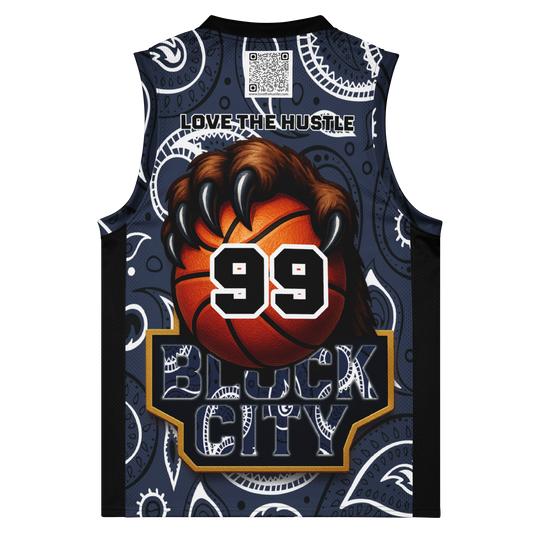 Love The Hustle® League Personalized Uni Premium Basketball Jersey Navy Squad