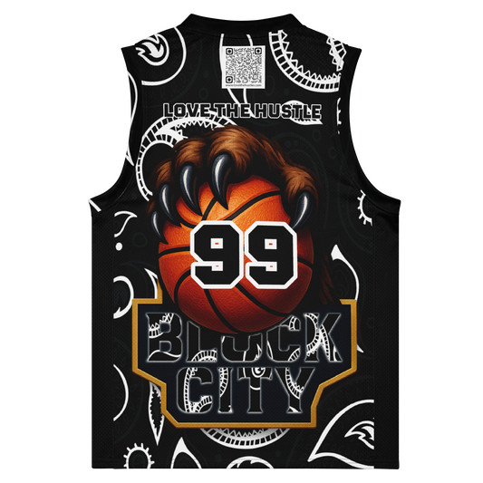 Love The Hustle® League Personalized Uni Premium Basketball Jersey Black Squad