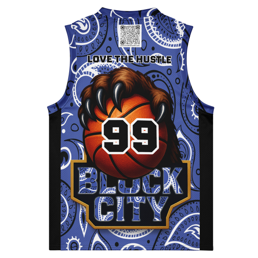 Love The Hustle® League Personalized Uni Premium Basketball Jersey Blue Squad