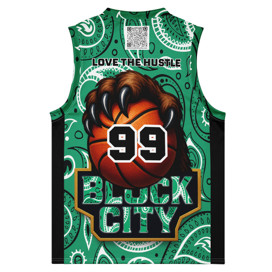 Love The Hustle® League Personalized Uni Premium Basketball Jersey Green Squad