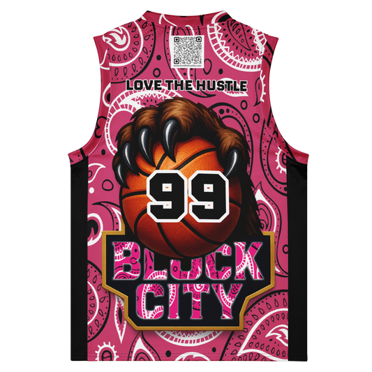 Love The Hustle® League Personalized Uni Premium Basketball Jersey Pink Squad