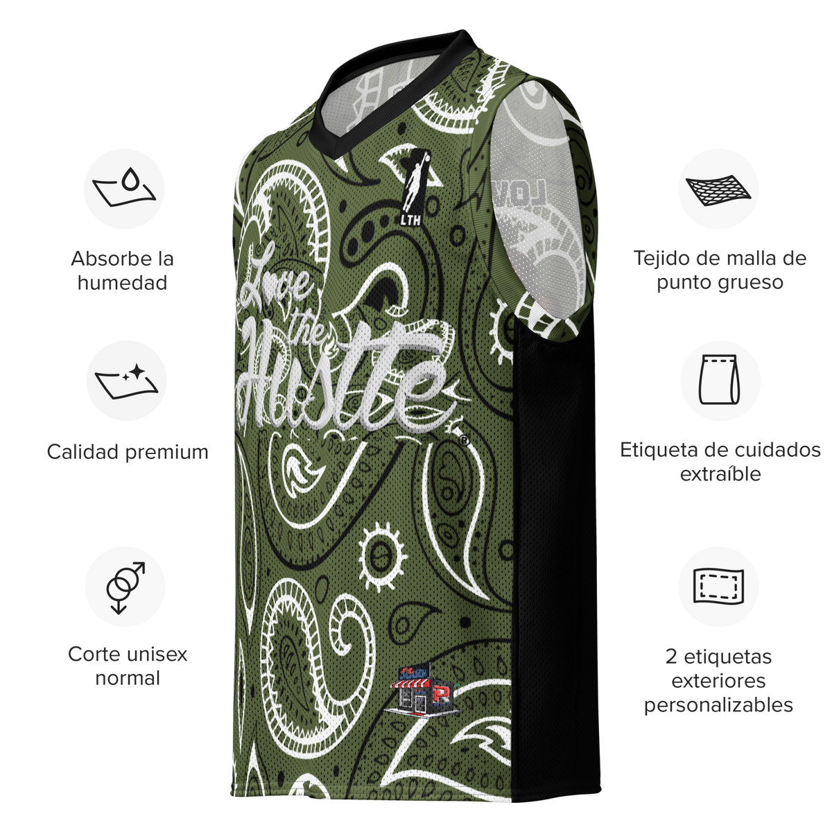 Love The Hustle® League Personalized Uni Premium Basketball Jersey Camo Squad