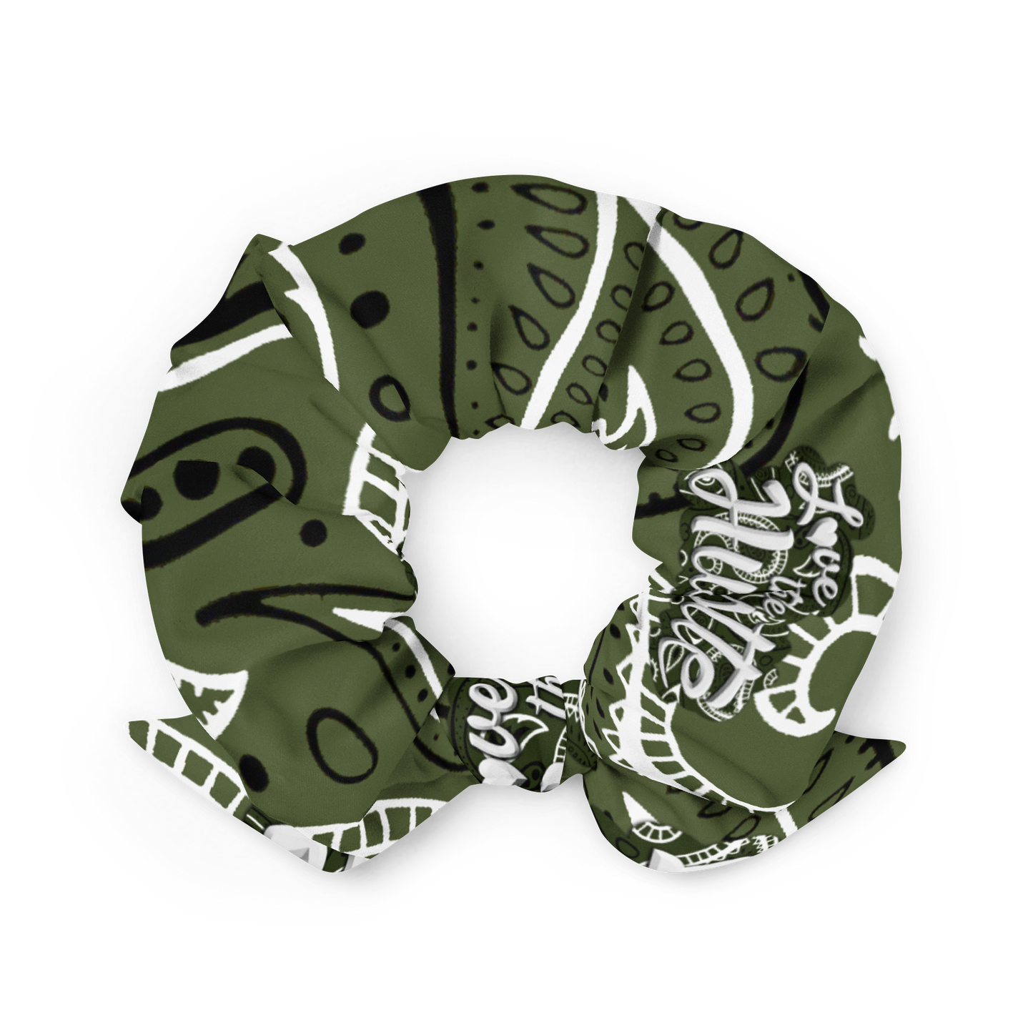 Chouchou bandana durable Love The Hustle™ avec nœud, extensible dans les 4 sens, évacuant l'humidité, vert