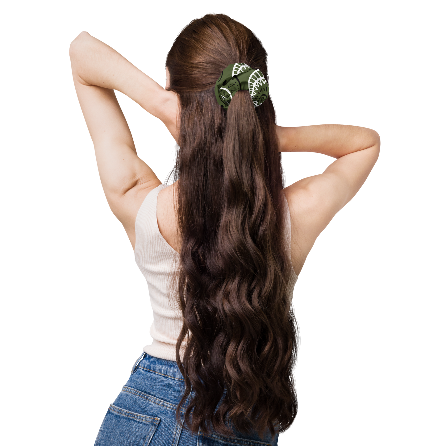 Chouchou bandana durable Love The Hustle™ avec nœud, extensible dans les 4 sens, évacuant l'humidité, vert