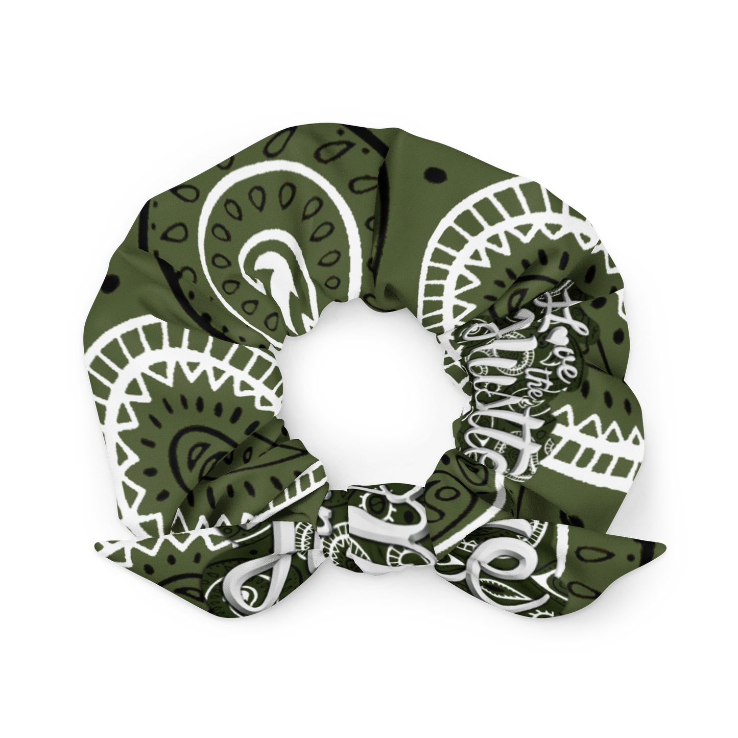 Chouchou bandana durable Love The Hustle™ avec nœud, extensible dans les 4 sens, évacuant l'humidité, vert