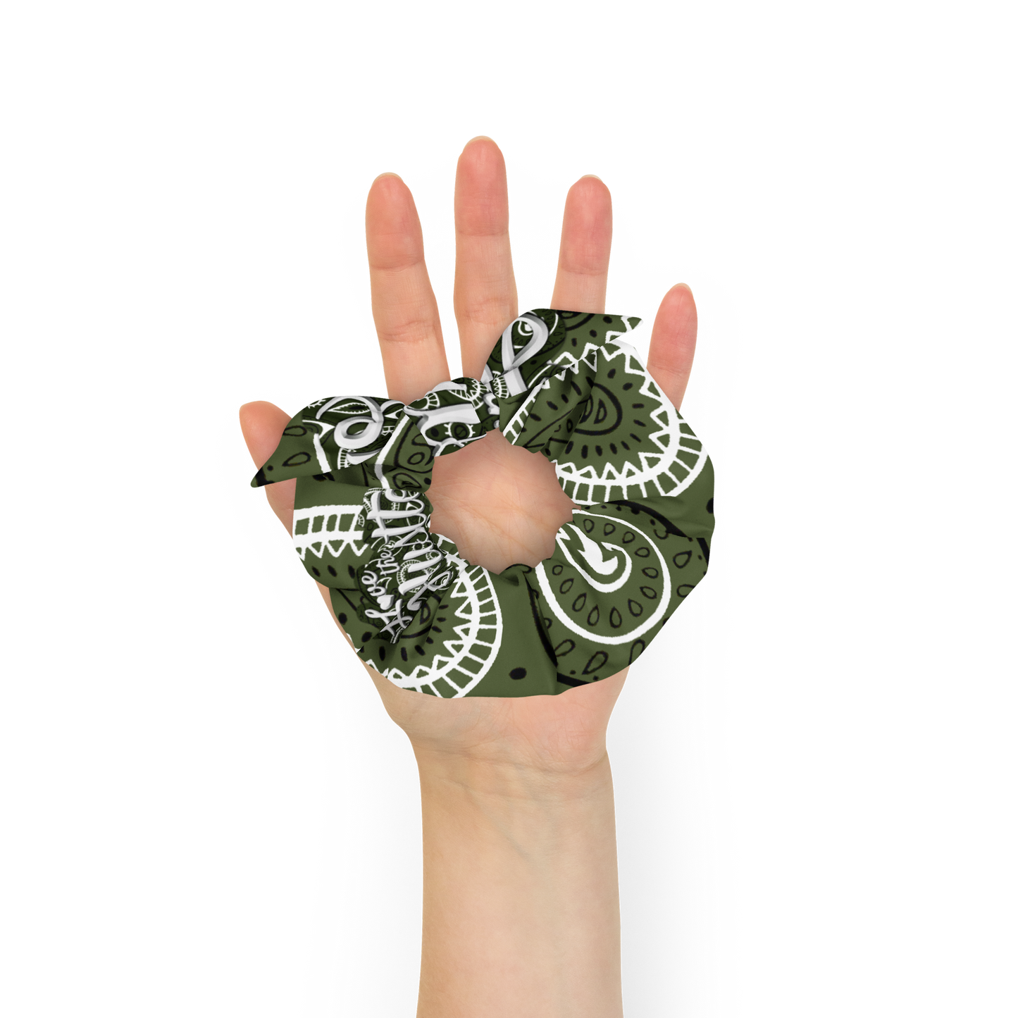 Chouchou bandana durable Love The Hustle™ avec nœud, extensible dans les 4 sens, évacuant l'humidité, vert