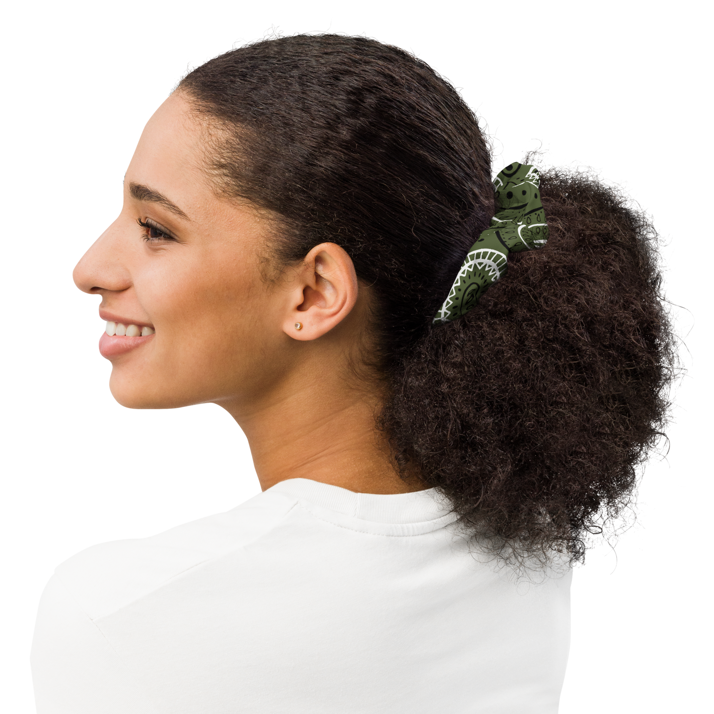 Chouchou bandana durable Love The Hustle™ avec nœud, extensible dans les 4 sens, évacuant l'humidité, vert