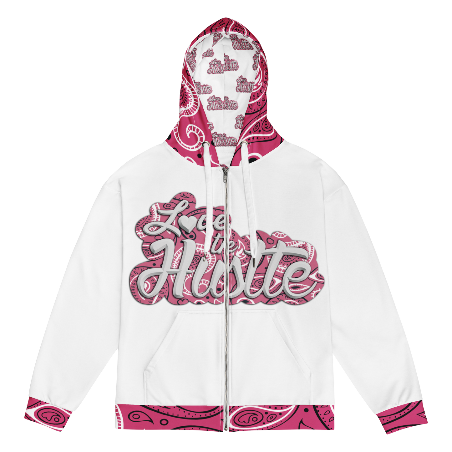 Sweat à capuche zippé unisexe Love The Hustle Bandana Collection II