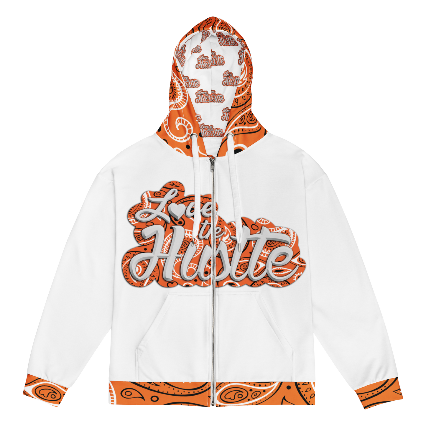 Sweat à capuche zippé unisexe Love The Hustle Bandana Collection II
