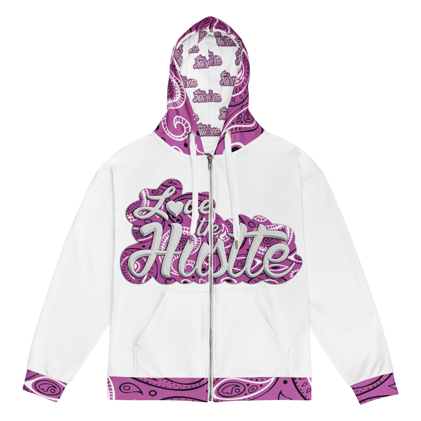 Sweat à capuche zippé unisexe Love The Hustle Bandana Collection II