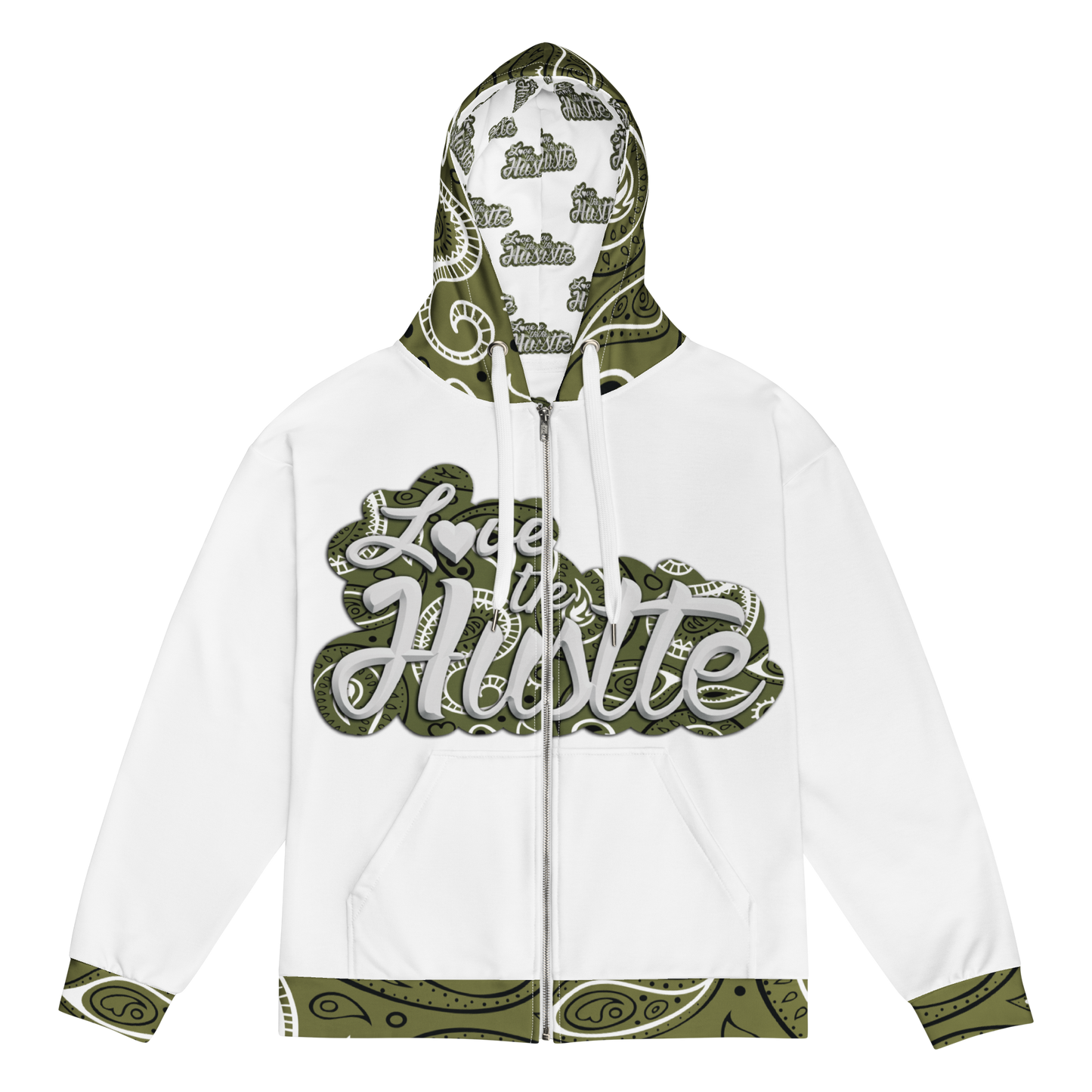 Sweat à capuche zippé unisexe Love The Hustle Bandana Collection II