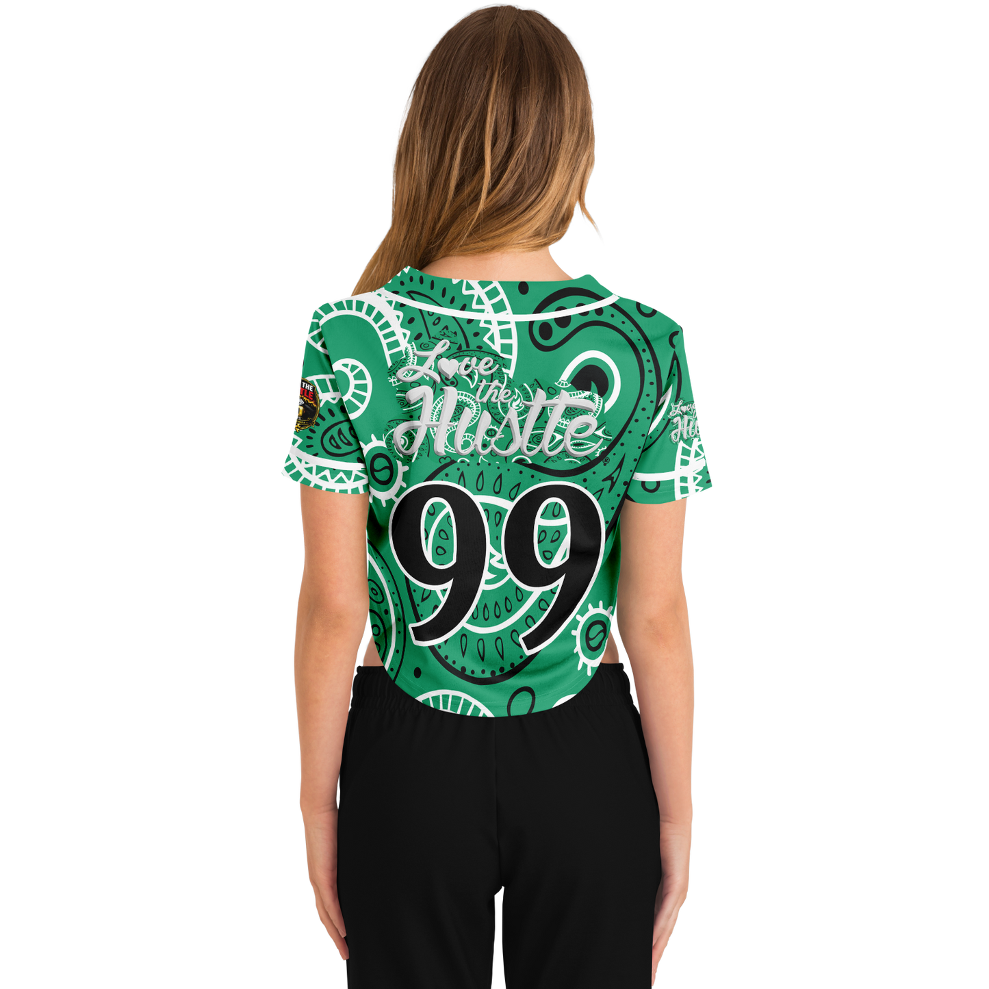 Love The Hustle® Cropped Baseball Jersey - Green Squad