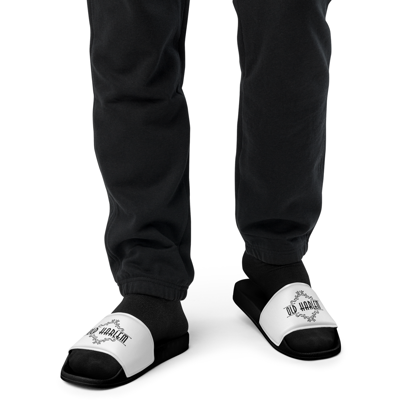 Old Harlem™ Men’s Slides, Black Logo