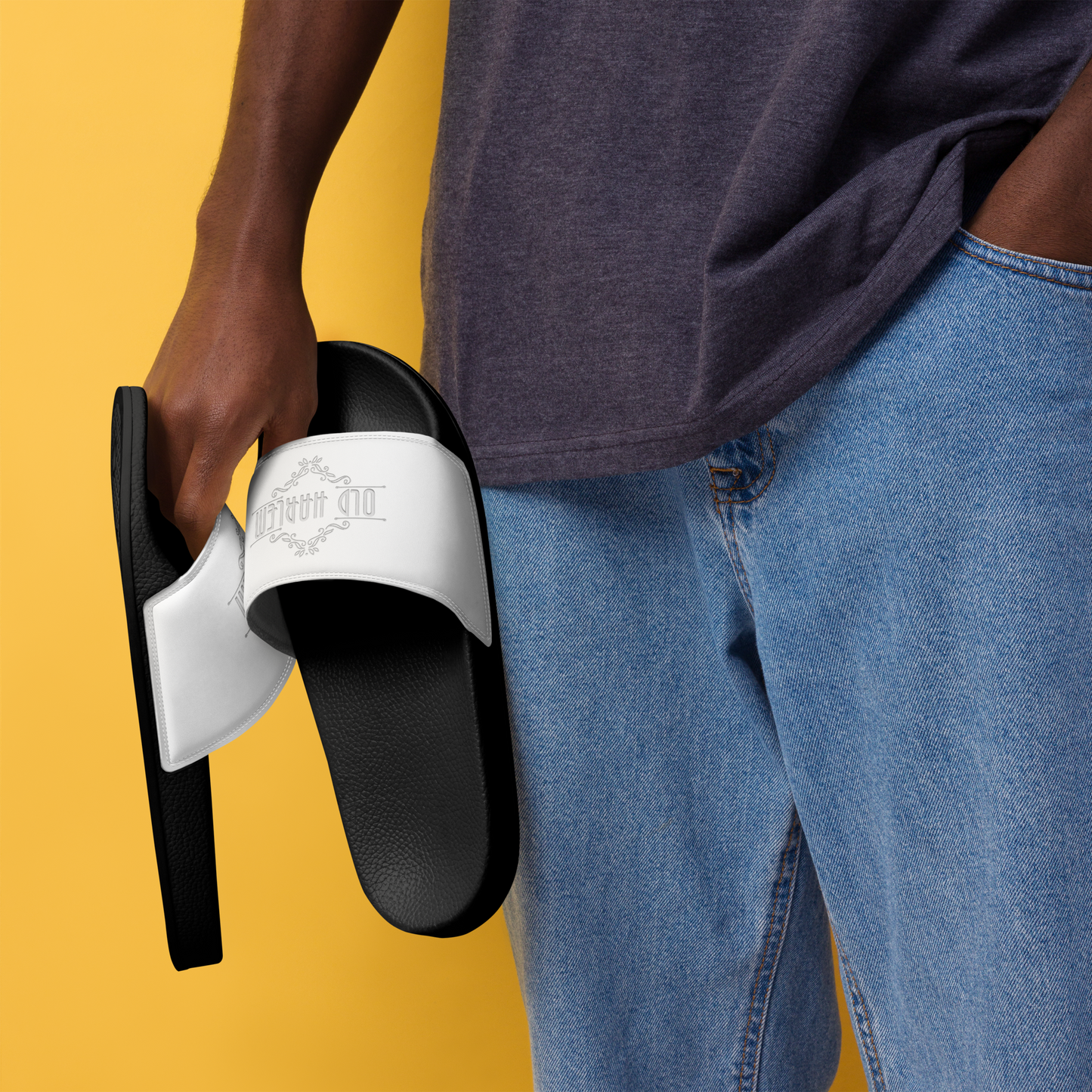 Old Harlem™ Men’s Slides, White Logo