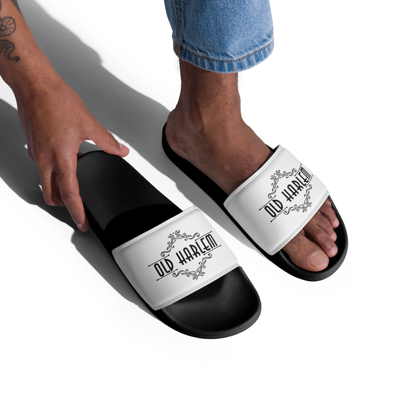 Old Harlem™ Men’s Slides, Black Logo