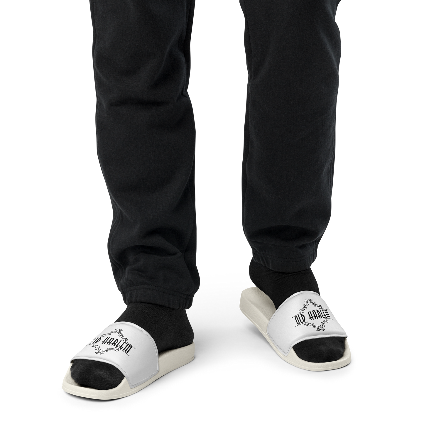 Old Harlem™ Men’s Slides, Black Logo
