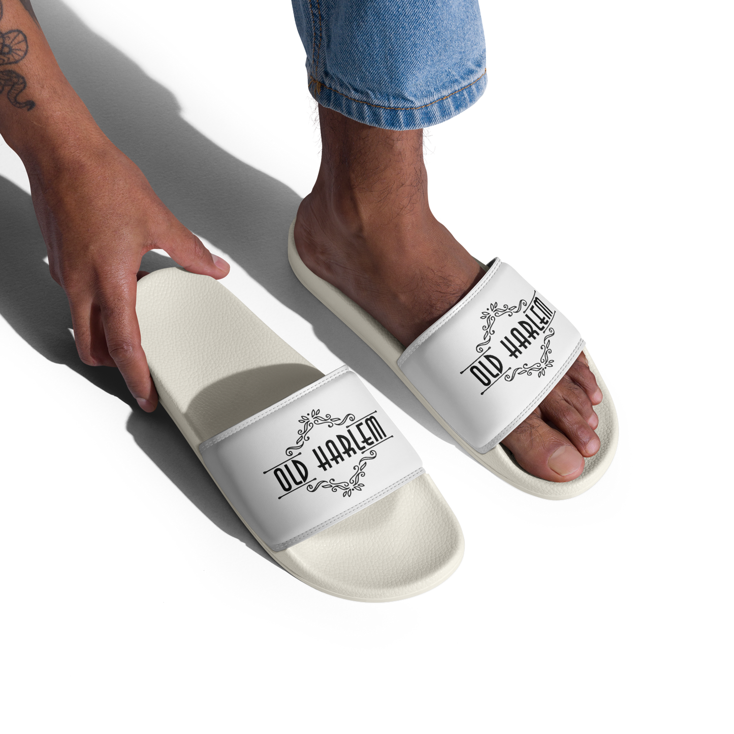 Old Harlem™ Men’s Slides, Black Logo