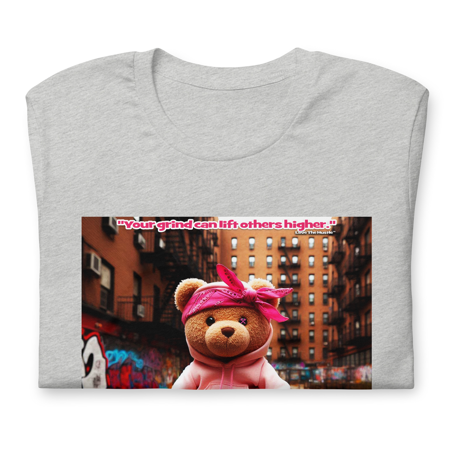 T-shirt unisexe Love The Hustle™ Bandana Ours rose DTG