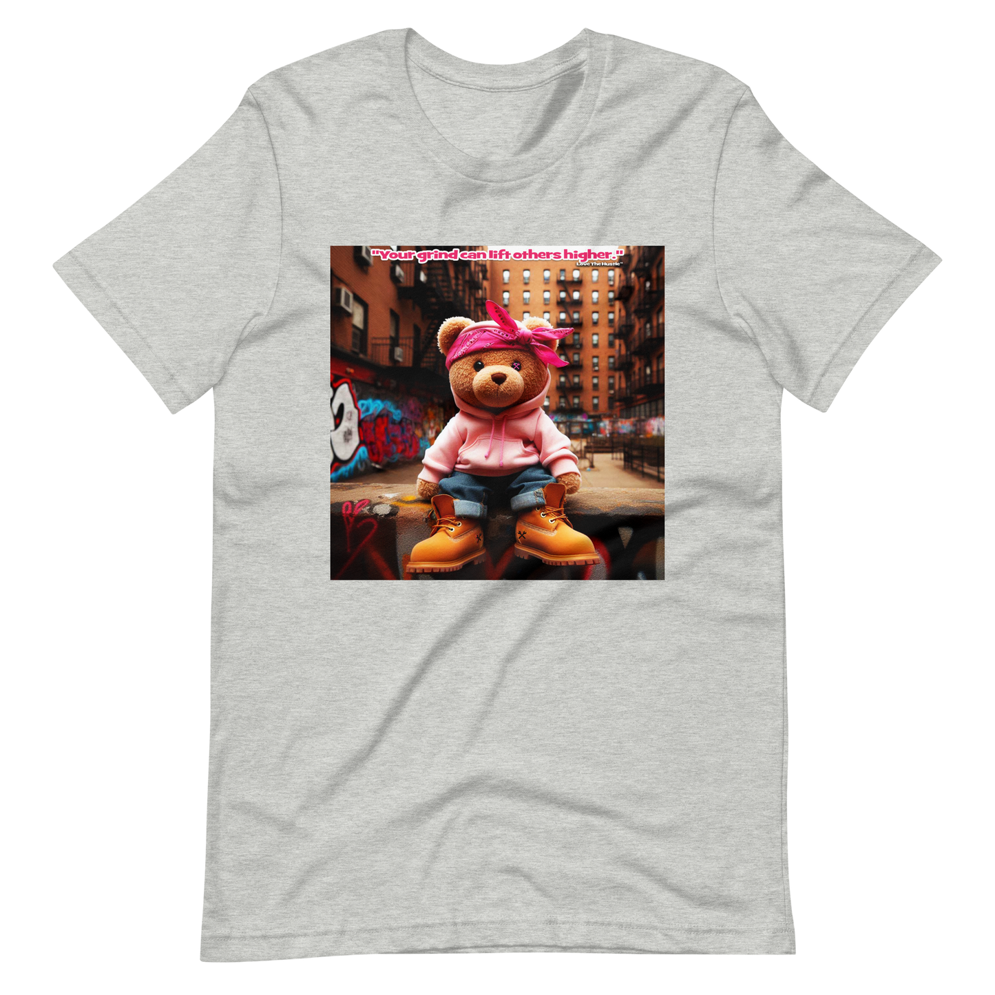 T-shirt unisexe Love The Hustle™ Bandana Ours rose DTG