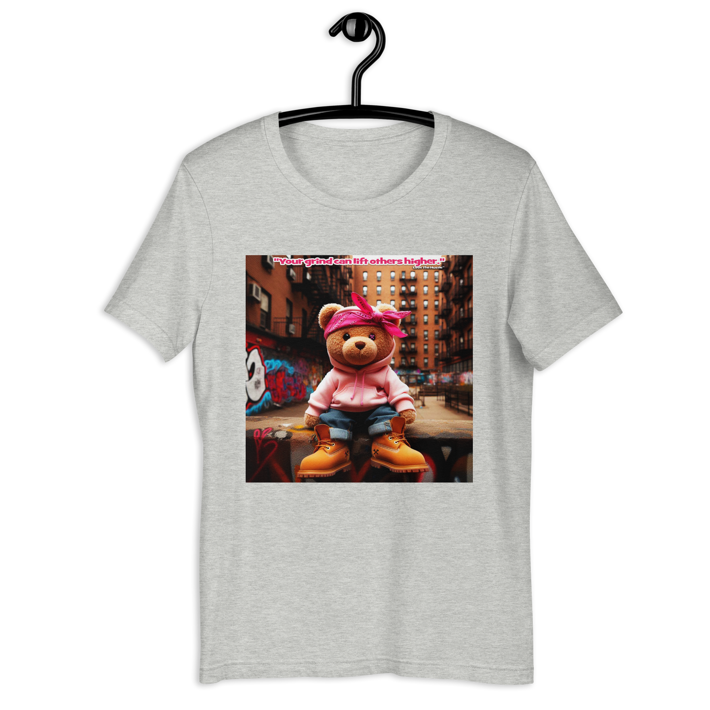 T-shirt unisexe Love The Hustle™ Bandana Ours rose DTG