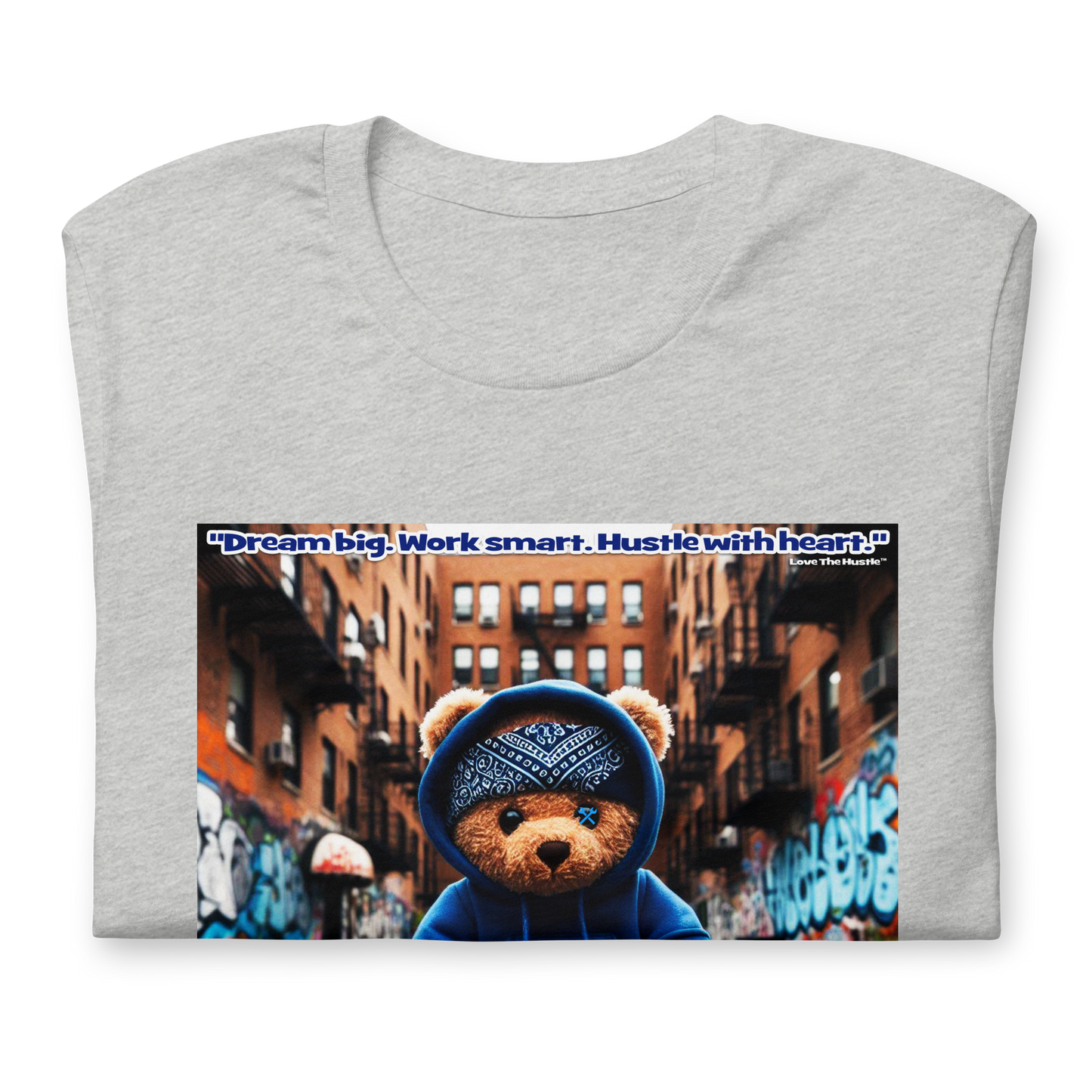 Love The Hustle™ Bandana Blue Bear DTG Unisex T-Shirt
