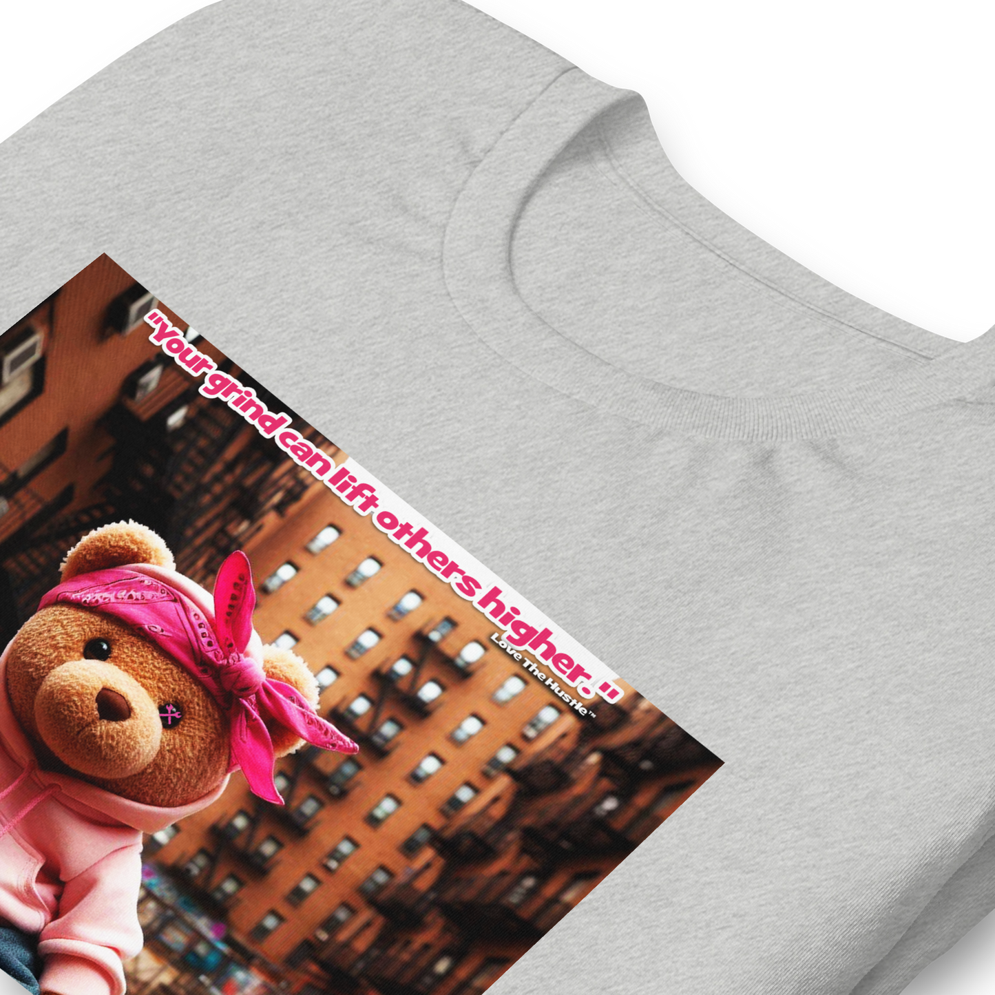 T-shirt unisexe Love The Hustle™ Bandana Ours rose DTG
