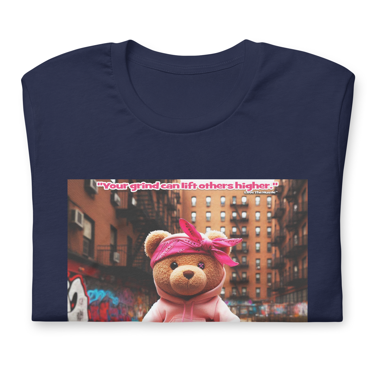 T-shirt unisexe Love The Hustle™ Bandana Ours rose DTG
