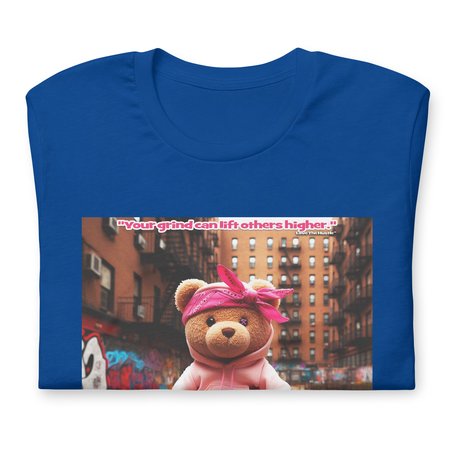 T-shirt unisexe Love The Hustle™ Bandana Ours rose DTG