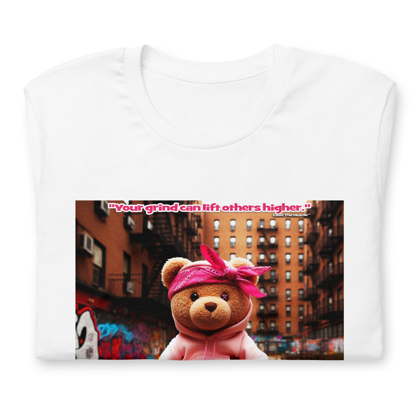 T-shirt unisexe Love The Hustle™ Bandana Ours rose DTG