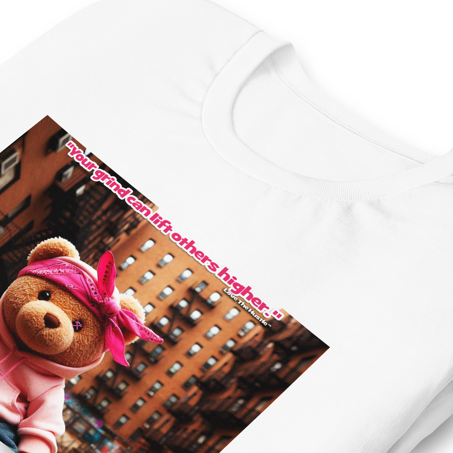 T-shirt unisexe Love The Hustle™ Bandana Ours rose DTG