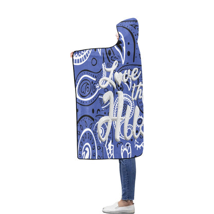 Love The Hustle Flannel Hooded Blanket 60"x80"