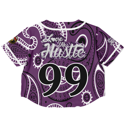 Love The Hustle® Cropped Baseball Jersey - Purple Squad