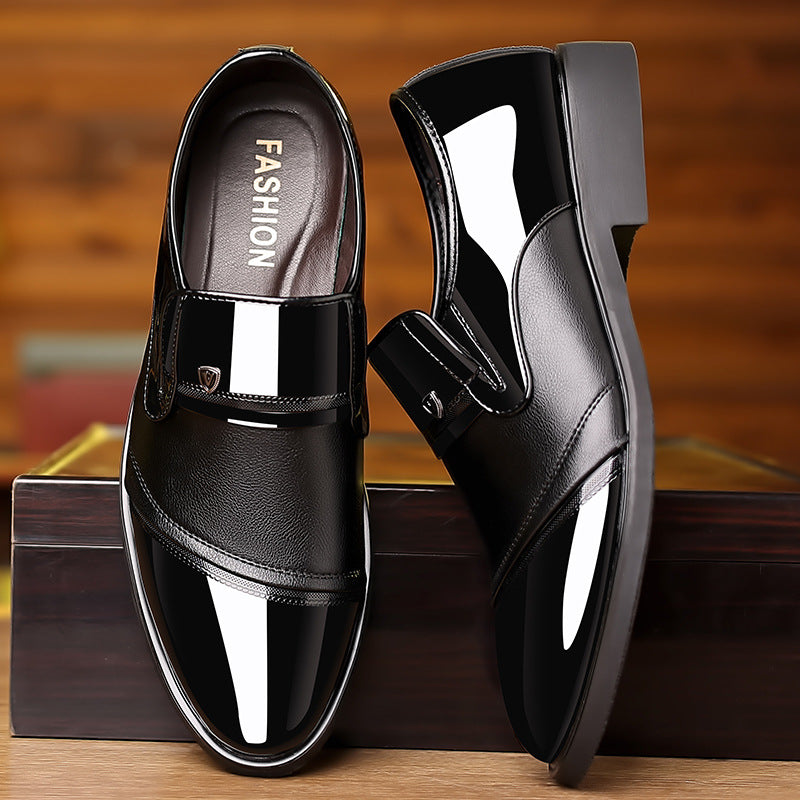Chaussures de ville haut de gamme en cuir brillant, ensemble rehaussant, chaussures de costume pour homme