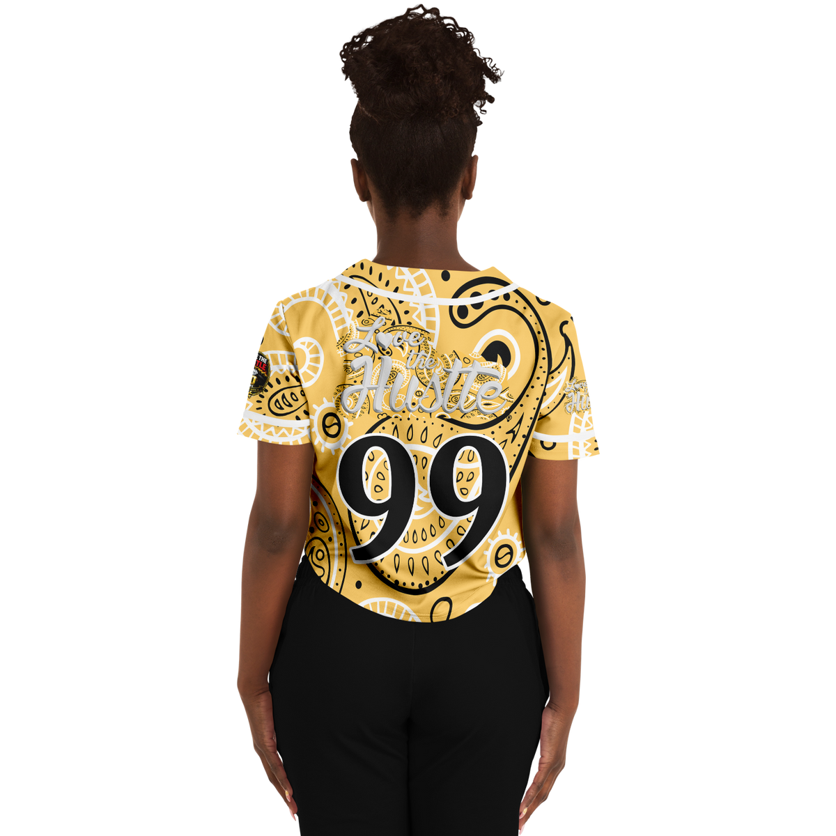 Love The Hustle® Cropped Baseball Jersey - Yellow Squad