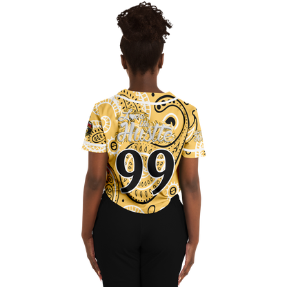 Love The Hustle® Cropped Baseball Jersey - Yellow Squad