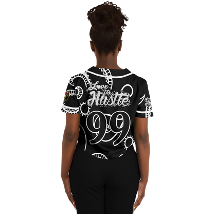 Love The Hustle® Cropped Baseball Jersey - Black Squad