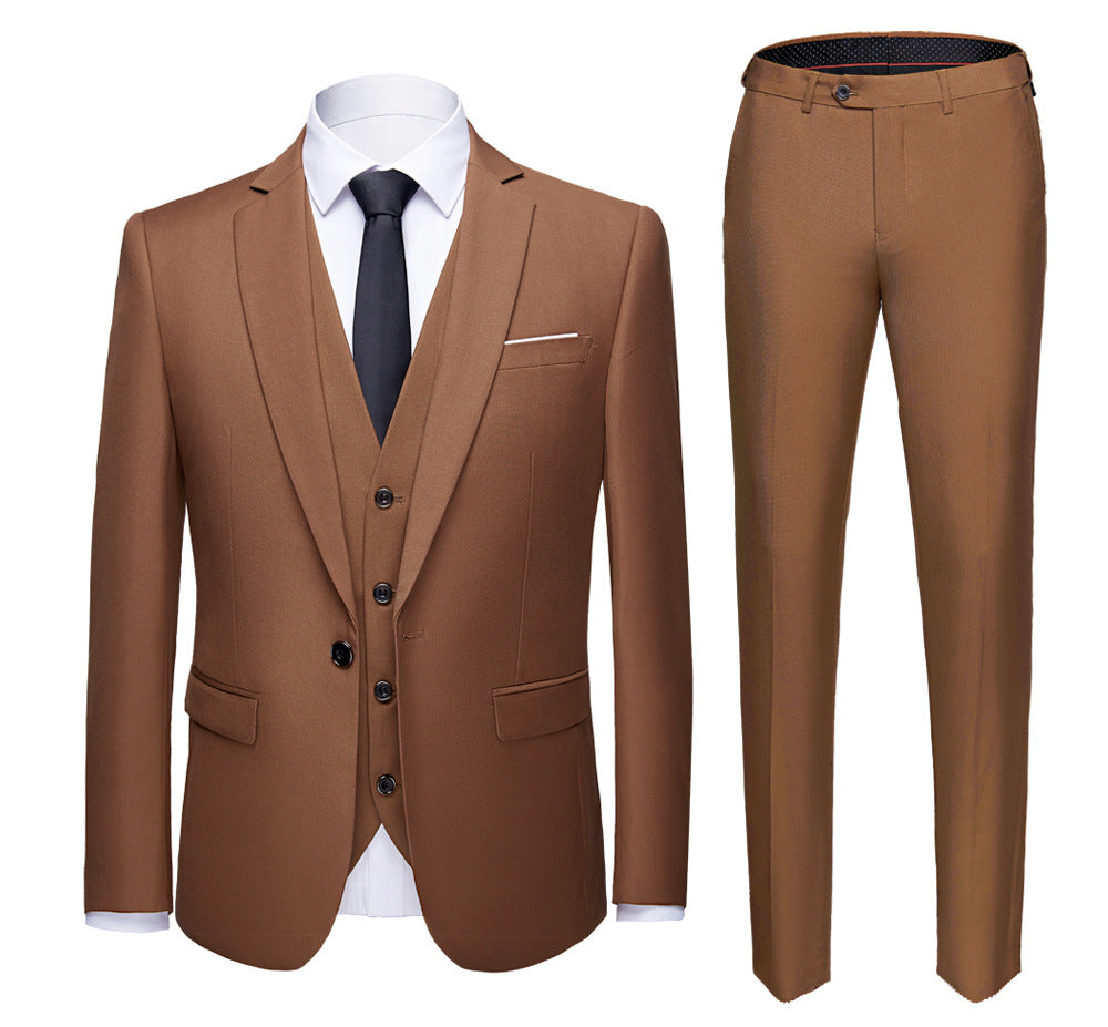 Men’s Business Suit Set – Long Sleeve Button-Up & Skinny Fit Trousers