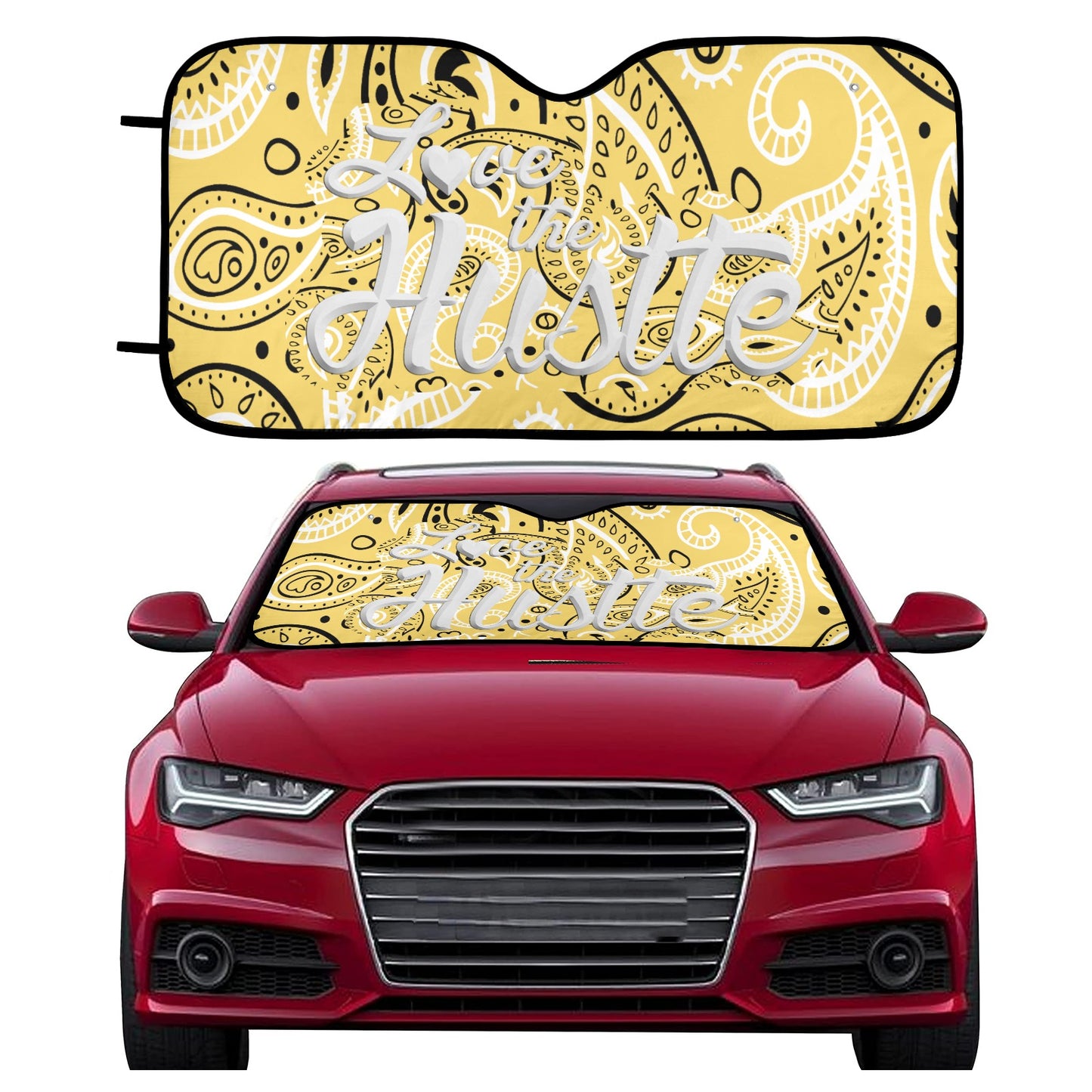 Love The Hustle Auto Sun Shade 57.6" x 27.6"（145cm x 70cm ）