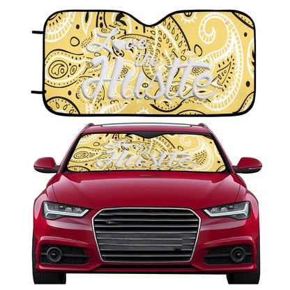 Love The Hustle Auto Sun Shade 57.6" x 27.6"（145cm x 70cm ）