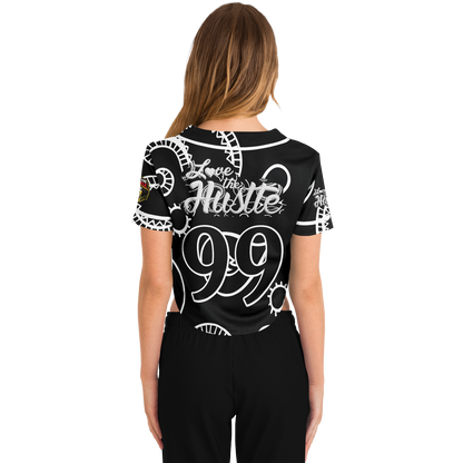 Love The Hustle® Cropped Baseball Jersey - Black Squad